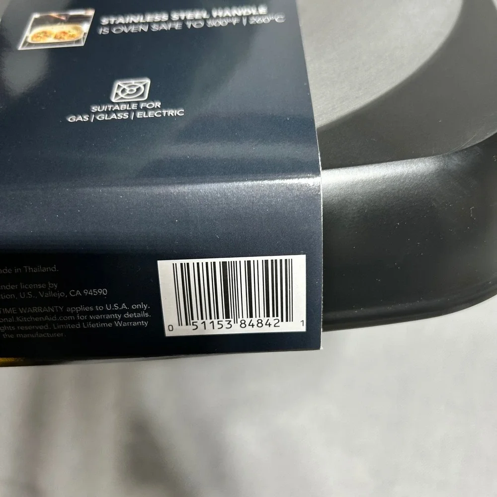 KitchenAid Grill Pan 11.25in‎ Matte Black Hard-Anodized Ceramic Nonstick Square